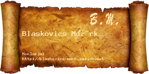 Blaskovics Márk névjegykártya