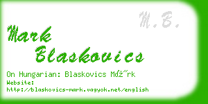 mark blaskovics business card